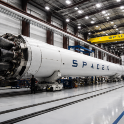 saham spacex - ilustrasi berita Saham SpaceX turun sekitar 1% meski analis tetap optimis terkait ekspansi Starbase
